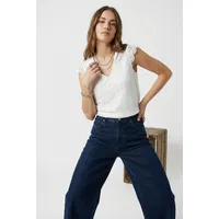 Pieces Pcolline SL LACE V-NECK TOP WVN Noos - XL
