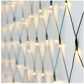 Spetebo LED Lichternetz 1,5 m mit 100 LED in warm weiß - mit Netzstecker - Garten Deko Lichervorgang