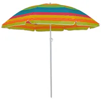 Master grill&party Sonnenschirm 180cm Durchmesser, Strandschirm, Balkonschirm (Bunte Streifen)