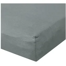 BettwarenShop Spannbettlaken Baumwolle-Jersey-Elasthan 140 x 200 - 160 x 220 cm grau