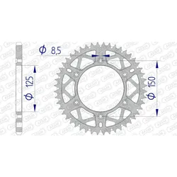 Kettenrad Afam Alu selbstreinigend 51 Zähne KTM