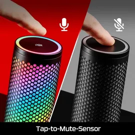 HyperX QuadCast 2 S USB-Mikrofon, RGB-Beleuchtung, 32-Bit/192 kHz Audio, vier Richtcharakteristiken, Tap-to-Mute-Sensor, Multifunktionsknopf, abnehmbare Dämpferhalterung, NGENUITY-kompatibel, Schwarz