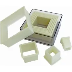 SCHNEIDER Ausstechersatz aus Nylon, Quadrat 166102 , 9-teiliges Set, glatt