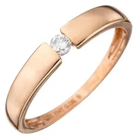 Schmuck Krone Solitärring Solitär Ring mit Brillant, 585 Rotgold, Gold 585 goldfarben Innenumfang 54mm ~ Ø17.2mm