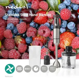 Nedis 4-in-1 Mixerset Aluminium schwarz 800W Stabmixer