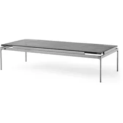 &Tradition - Sett Coffee Table LN12, Gussglas geräuchert / Chrom dunkel