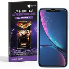 PROTECTORKING 2x UV-Liquid 9H Panzerglas für iPhone XR 3D KLAR echtes Tempered Panzerhartglas Schutzglas Displayschutz Panzerfolie Schutzfolie Screen Protector