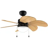 Cecotec Deckenventilator mit Beleuchtung EnergySilence Aero 360 Black&Wood