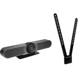 Logitech MeetUp All-in-One Ultra HD 4K Konferenzkamera für kleine Räume und Besprechungszimmer mit TV-Halterung im Lieferumfang enthalten