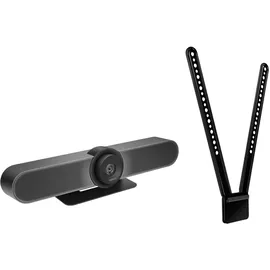 Logitech MeetUp All-in-One Ultra HD 4K Konferenzkamera für kleine Räume und Besprechungszimmer mit TV-Halterung im Lieferumfang enthalten