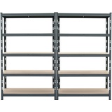 METRO Professional Doppel Schwerlastregal KPW55Z, Metall, 120 x 40 x 200 cm, Fachlast 300 kg, grau, 2 Stück