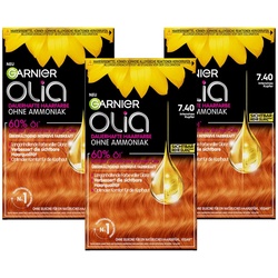 Garnier Olia Dauerhafte Haarfarbe ohne Ammoniak, pflegenden und natürlichen Ölen Intensives Kupfer 3 St