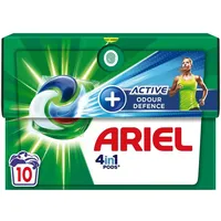Ariel 4in1 PODS Waschmittel Kapseln + Aktiver Geruchsschutz 10 Waschladungen Aktives Deodorant