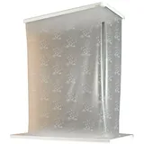 ECO-DuR,4024879010669,1 Paar Ersatzvorhänge ECK Duschrollo 134x62 cm - Tropfen weiß