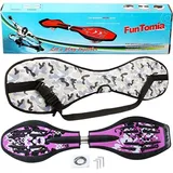 FunTomia® mit LED-Rollen - 1864 - Design lila Blume - Waveboard ORIGINAL - Lila/Weiß