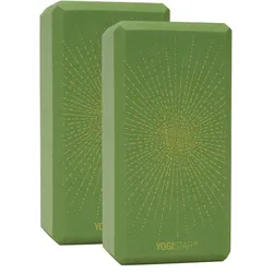 Yogablock Basic Art Set Sparkling Sunray (2 Stück) Yoga Kiwi Grün Stabil grün No Size