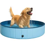 Hundepool 120x30 für Große & Kleine Hunde, Faltbarer Hunde Pool, Schwimmbecken für Hunde Hundebadewanne Swimmingpool