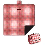 Picknickdecke Kariert Extra Groß Draussen Campingmatte Wasserdicht Sanddicht Gesteppt Gepolstert Faltbar Tragbar Dick Teppich Mit Griff Zum Strand Wandern Reise Garten 150 X 200 Cm / 200 X 200 Cm