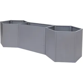 Mendler Hochbeet HWC-P64 286 x 77 x 88 cm Grau