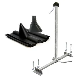 PremiumX BASIC Dachsparrenhalter-Montageset 100cm Mast Sparrenhalter für Satellitenschüssel Satelliten-Antenne SAT