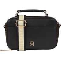 Tommy Hilfiger Damen Crossbody Bag Iconic Tommy Camera Bag Kunstleder, Schwarz