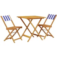 vidaXL Bistroset 3-tlg. Blau/Weiß