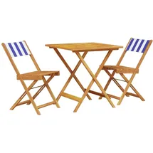 vidaXL Bistroset 3-tlg. Blau/Weiß