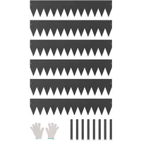 Vevor Rasenkante, 6er-Set, 1016x203x1,5 mm, rostbeständige Beeteinfassung aus Metall, biegbare Beetumrandung, Raseneinfassung, Trennwand für Blumenbeete, Hofwege, schwarz