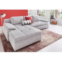 Ecksofa SIT & MORE "Labene L-Form", silber, B:270cm H:82cm T:90cm, Struktur fein (95% Polyester, 5% Polyamid), Luxus-Microfaser ALTARA NUBUCK (100% Polyester), Kunstleder SOFTLUX / Struktur (100% Polyester), Struktur (100% Polyester), Flachgewebe (95% Polyester, 5% Polyamid), Sofas, wahlweise mit Bettfunktion und Bettkasten, auch als XXL-Variante
