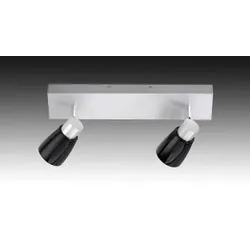 Honsel Leuchten Deckenstrahler / Wandstrahler 2 flammig Glas schwarz glänzend schwenkbar