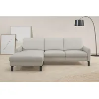Home Affaire Ecksofa HOME AFFAIRE, weiß (pearl), B:244cm H:86cm T:164cm, 100% Leder, Sofas, Ecksofa, inkl. saugroboterfreundliche Höhe & schmale Armlehnen