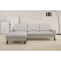 Home Affaire Ecksofa HOME AFFAIRE, weiß (pearl), B:244cm H:86cm T:164cm, 100% Leder, Sofas, Ecksofa, inkl. saugroboterfreundliche Höhe & schmale Armlehnen
