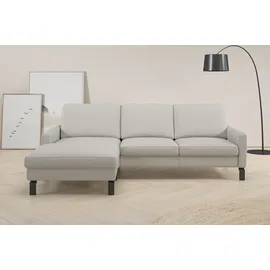 Home Affaire Ecksofa HOME AFFAIRE, weiß (pearl), B:244cm H:86cm T:164cm, 100% Leder, Sofas, Ecksofa, inkl. saugroboterfreundliche Höhe & schmale Armlehnen