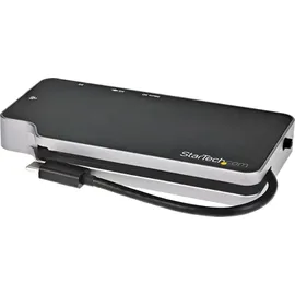 Startech StarTech.com USB-C Adapter - USB-C auf 4K HDMI oder VGA-Video mit 100W Power Delivery Pass-Through, 2-Port-10-Gbit/s USB-Hub, MicroS... - Schwarz/Grau