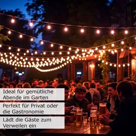 satisfire Illu-/Partylichterkette 20 m Außen Kunststoff 50 m Warmweiß