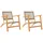 vidaXL Gartenstuhl 2 St. 33 x 0 x 0 cm beige