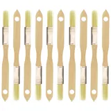 teemando® 10 X Haushaltspinsel, flach, 0,5 Zoll 18 x 1,5 cm, ein Backpinsel mit Naturborsten aus Buchenholz