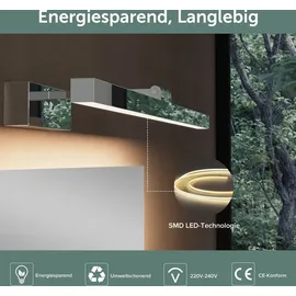 doporro LED Badlampe Spiegellampe 4000K Badezimmer Lampe 180° Drehbar Chrom 9W Strahlenschön