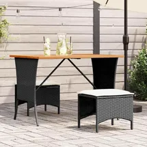 vidaXL Garten-Essgruppe 3-tlg. Schwarz