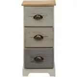 Mobili Rebecca Nachttisch Rebecca 62 x 29 x 25 cm Beige/Grau/Weiß