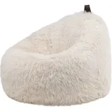 I.C.O.N. Icon Cocoon Sitzsack Sessel, Creme, Flauschiger Kunstpelzstoff, Sitzsack Erwachsene mit Füllung, Bean Bag, Flauschig Lounge Sessel, Lounge Stuhl, Schlafzimmer, Wohnzimmer, Wohnzimmer Möbel