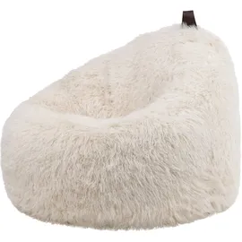 I.C.O.N. Icon Cocoon Sitzsack Sessel, Creme, Flauschiger Kunstpelzstoff, Sitzsack Erwachsene mit Füllung, Bean Bag, Flauschig Lounge Sessel, Lounge Stuhl, Schlafzimmer, Wohnzimmer, Wohnzimmer Möbel