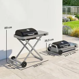 Outsunny Tragbarer Gasgrill 1-Brenner schwarz