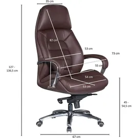 AMSTYLE XXL Chefsessel, SPM1.437 Leder braun, Gestell alu