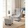 Home Affaire Alexander Microfaser 92 x 93 x 103 cm grau inkl. Hocker