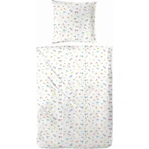 Primera Bettwäsche Baumwoll-Bettwäsche Uni-Blümchen, Renforcé, 2 teilig, mit kleinen Blümchen bunt|weiß