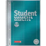 Brunnen Collegeblock Student Duo A4 kariert/liniert Weiß/Petrol