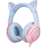 Onikuma für Spiele K9 Rosa und Blau, Gaming Headset, Blau, Pink