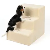 Relaxdays Hundetreppe mit 3 Stufen Beige