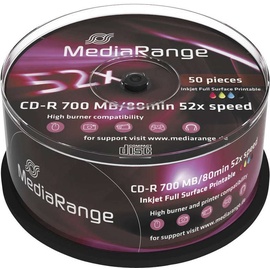MediaRange CD-R 700MB 52x bedruckbar 50er Spindel